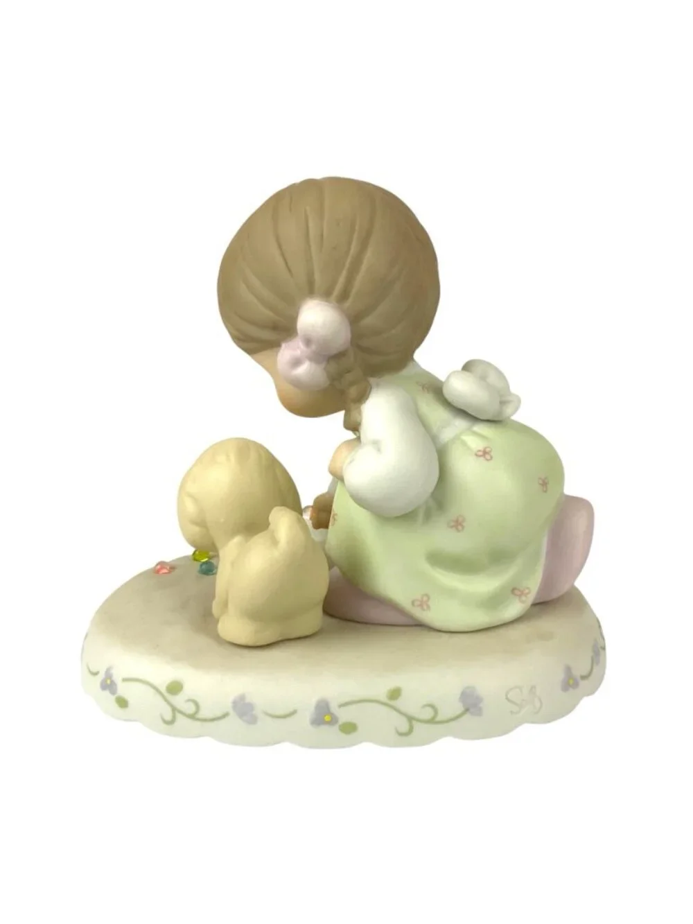 Precious Moments Growing In Grace Age 8 Brunette Girl Marbles Dog Porcelain 2001